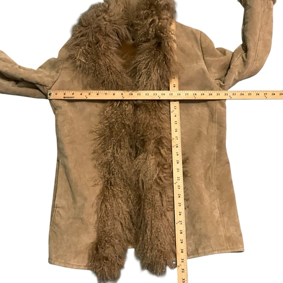 VNTG XOXO Brand 90s Penny Lane Genuine Suede Leather and Fur Coat - Picture 8 of 15